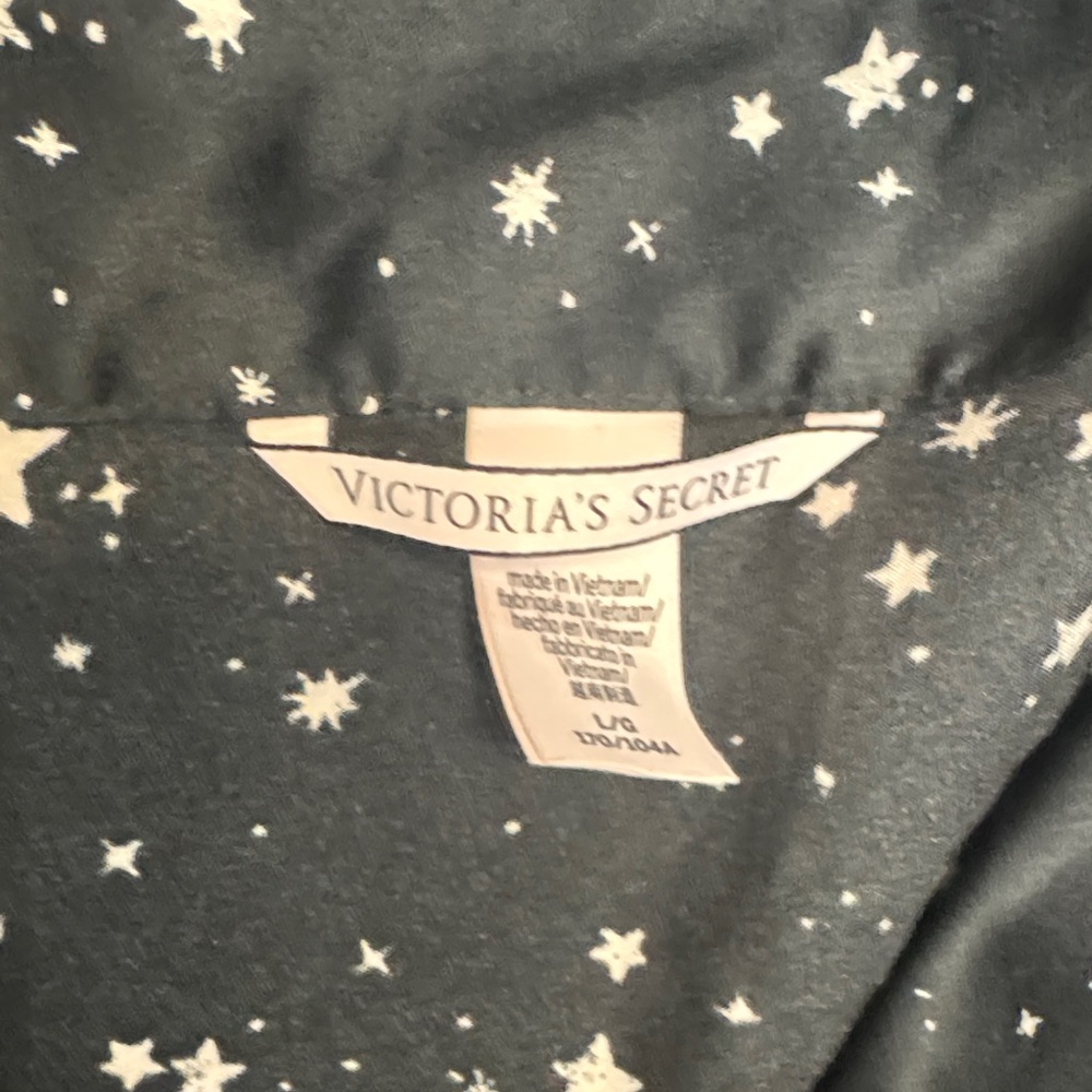 New Victoria's Secret size Large Black Stars loungewear Pajama Set - Picture 2 of 15